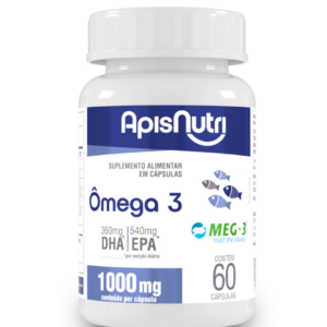 Ômega 3 1g (1000mg) Apisnutri – 60 Cápsulas para Saúde do Coração e Memória
