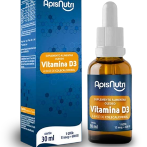 Suplemento de Vitamina D3 em Gotas Apisnutri – 20ml para Imunidade e Absorção de Cálcio