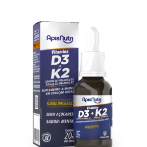 Suplemento de Vitamina D3 + K2 Gotas Sabor Menta Apisnutri – Máximo Cuidado para Ossos e Coração