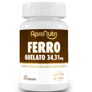 Suplemento Mineral de Ferro 250mg Apisnutri – 60 Comprimidos para Combater a Anemia e a Fadiga