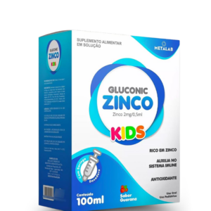 Gluconic Zinco Solução Oral 100ml Metalab – Suporte Líquido para Imunidade, Pele e Cabelo