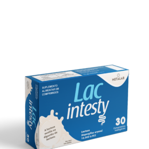 Lac Intesty Mastigável Metalab – Lactase 10.000 FCC para Tratamento Contínuo da Intolerância à Lactose (60 Comprimidos)