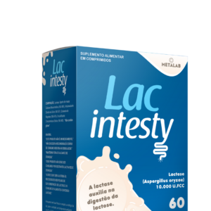 Lac Intesty Mastigável Metalab – Lactase 10.000 U.FCC para Tratamento Contínuo da Intolerância à Lactose (60 Comprimidos)