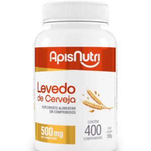 Levedo de Cerveja 500mg Apisnutri – 400 Comprimidos: Fonte de Complexo B e Proteína Vegetal