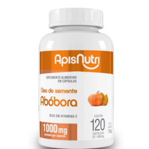 Óleo de Semente de Abóbora 1000mg Apisnutri – 120 Cápsulas para Suporte da Próstata e Saúde Urinária