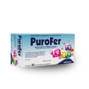 Purofer 150mg Metalab – 30 Comprimidos de Ferro para Energia e Formação do Sangue