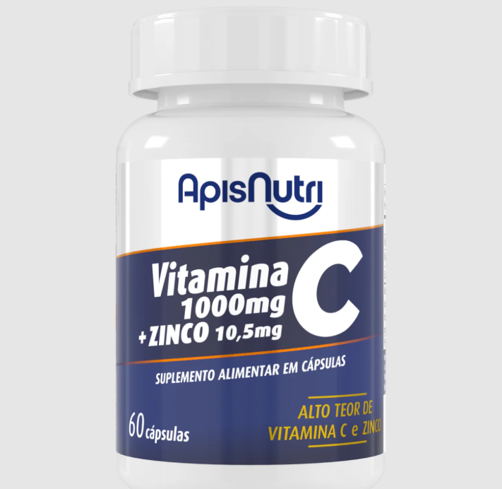 Vitamina C + Zinco 1100 mg com 60 cápsulas. Produto seguro, lacrado e com entrega rápida. Disponível na loja Viasalus.